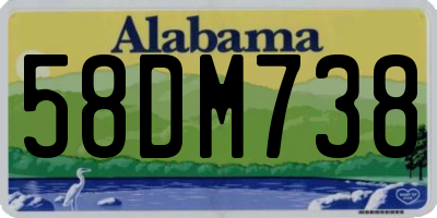 AL license plate 58DM738