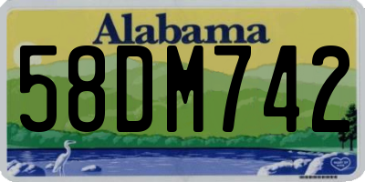 AL license plate 58DM742