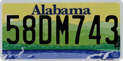 AL license plate 58DM743