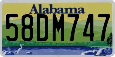 AL license plate 58DM747