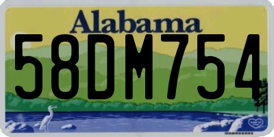 AL license plate 58DM754