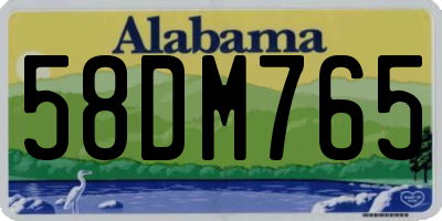 AL license plate 58DM765