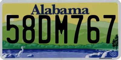 AL license plate 58DM767