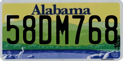AL license plate 58DM768