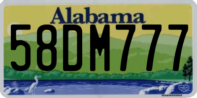 AL license plate 58DM777