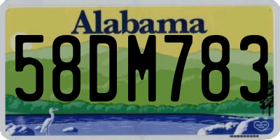 AL license plate 58DM783
