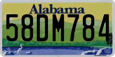 AL license plate 58DM784