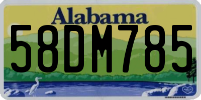 AL license plate 58DM785