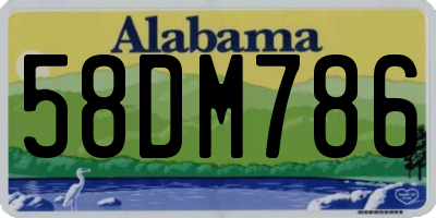AL license plate 58DM786