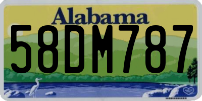 AL license plate 58DM787