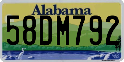 AL license plate 58DM792
