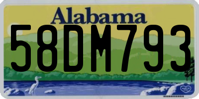AL license plate 58DM793