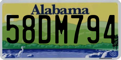 AL license plate 58DM794