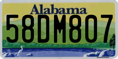 AL license plate 58DM807
