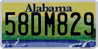 AL license plate 58DM829
