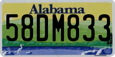 AL license plate 58DM833