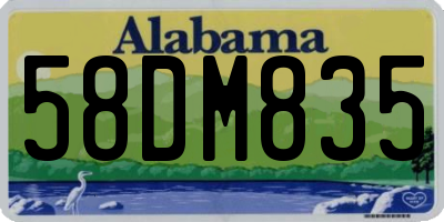 AL license plate 58DM835