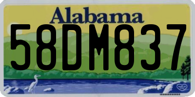 AL license plate 58DM837