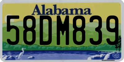 AL license plate 58DM839