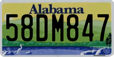 AL license plate 58DM847