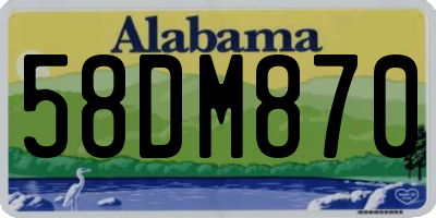 AL license plate 58DM870