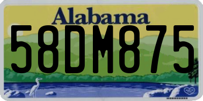 AL license plate 58DM875