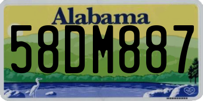AL license plate 58DM887