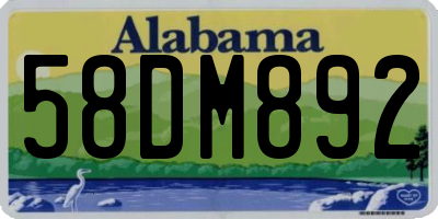 AL license plate 58DM892