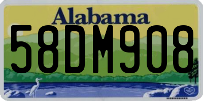 AL license plate 58DM908