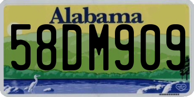 AL license plate 58DM909