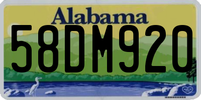 AL license plate 58DM920