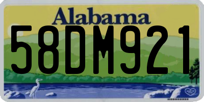 AL license plate 58DM921