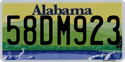AL license plate 58DM923