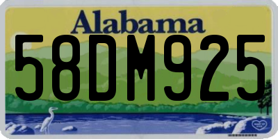 AL license plate 58DM925