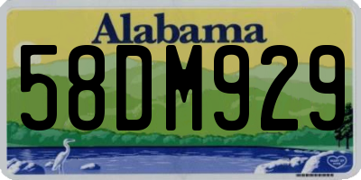 AL license plate 58DM929