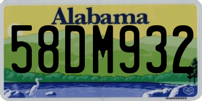 AL license plate 58DM932