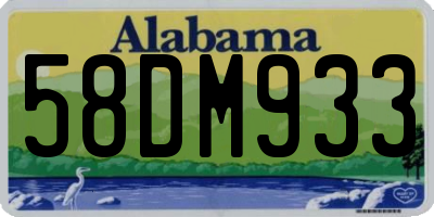 AL license plate 58DM933