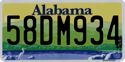AL license plate 58DM934
