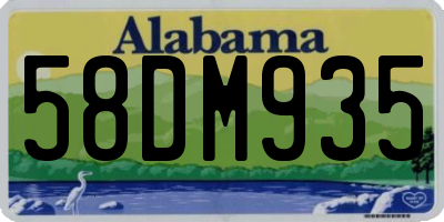 AL license plate 58DM935