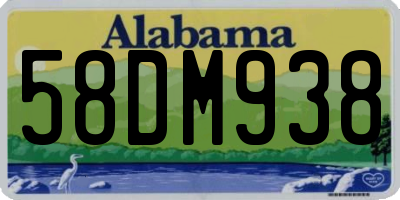 AL license plate 58DM938