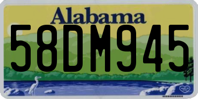 AL license plate 58DM945