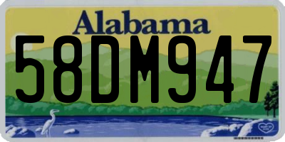 AL license plate 58DM947