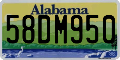 AL license plate 58DM950