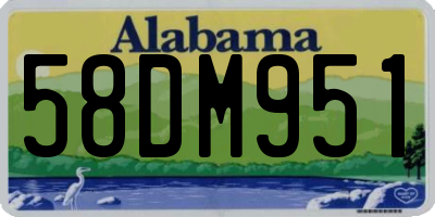 AL license plate 58DM951