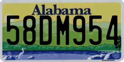 AL license plate 58DM954