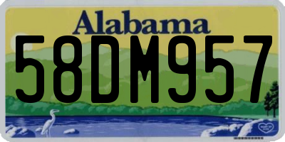AL license plate 58DM957
