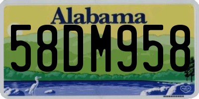 AL license plate 58DM958
