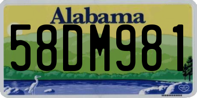 AL license plate 58DM981