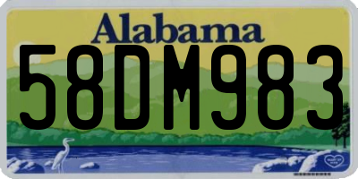 AL license plate 58DM983