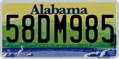 AL license plate 58DM985